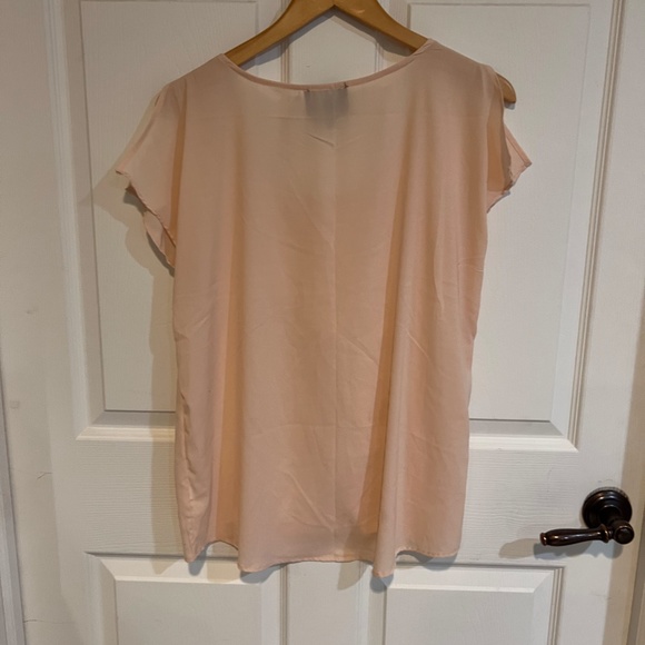 Cynthia Rowley Blush Pink Lace Panel Blouse | Size L - Picture 3 of 3